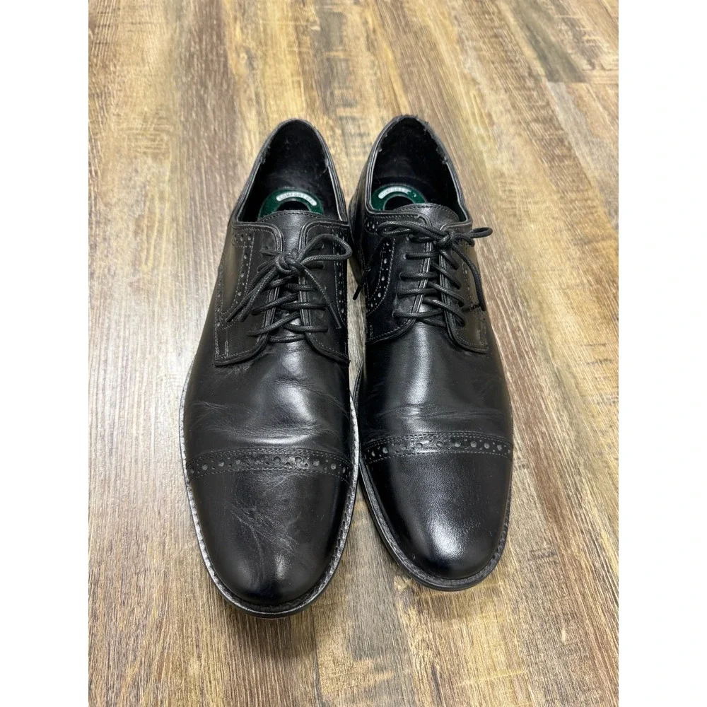 Nunn Bush Mens 84526-001 Black Leather Cap Toe Brogue Oxford Dress Shoes 10.5 M